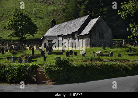St David's Church,11e siècle, ancienne église paroissiale, Blaenau Irfon, Llanwrtyd Wells, Pays de Galles, Royaume-Uni. Banque D'Images