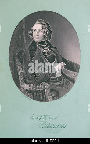 Charles Dickens (1812-70) auteur anglais. Dickens comme un jeune homme : la gravure après portrait par Daniel Maclise Banque D'Images