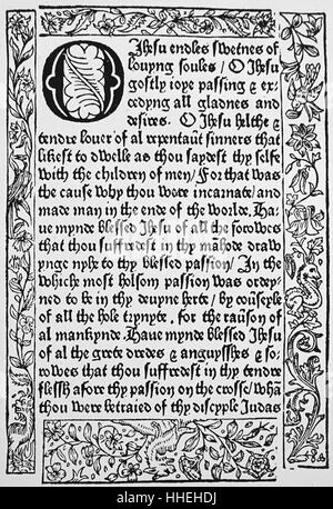 À partir de la page 'XV O'es' par William Caxton (1422-1491) n marchand anglais, diplomate, écrivain et de l'imprimante. En date du 15e siècle Banque D'Images