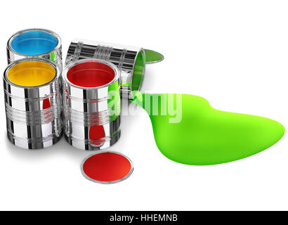 Bidons de peinture photo stock. Image du argent, vert - 17915104