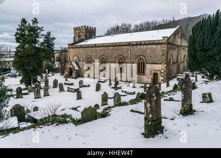 L'église anglicane St James à Clapham en hiver Banque D'Images