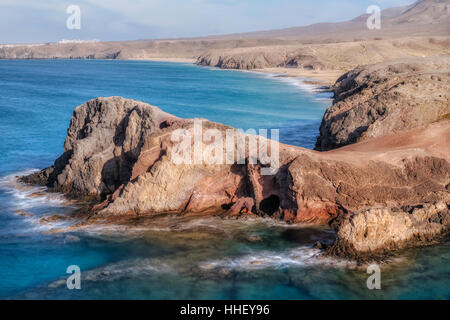 Playa Papagayo, Playa Blanca, Lanzarote, îles Canaries, Espagne Banque D'Images