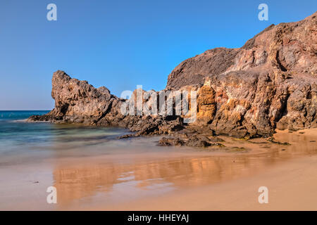 Playa Papagayo, Playa Blanca, Lanzarote, îles Canaries, Espagne Banque D'Images