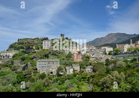 Village de montagne corse Nonza Banque D'Images