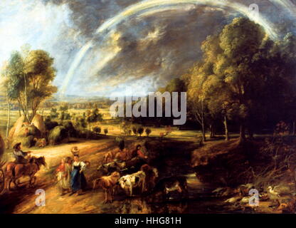 Le paysage Arc-en-ciel. Peter Paul Rubens (1577 - 1640) ; le paysage Arc-en-ciel ; Flandre ; c. 1636 ; peinture ; Huile sur panneau de chêne ; Banque D'Images