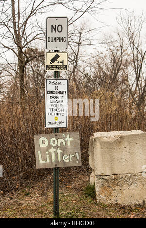 Il n'y a pas de dumping et de ne pas signer la litière, Banque D'Images