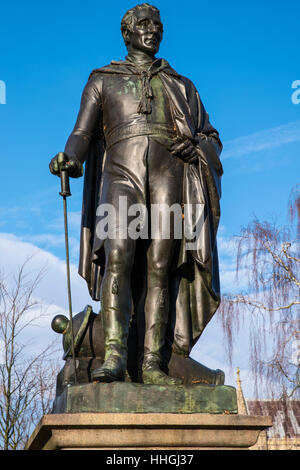 Une statue du duc de Wellington situé dans le centre historique de la ville de Norwich, Royaume-Uni. Banque D'Images