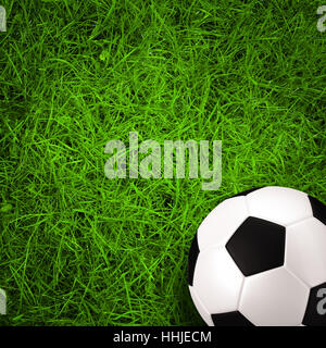 Football, soccer ball on Green grass field Banque D'Images