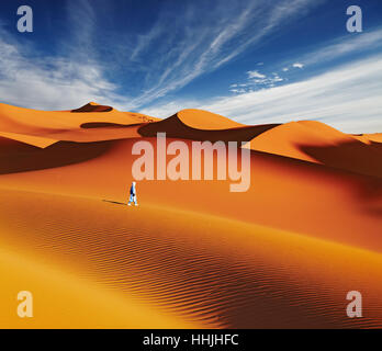 Dunes de sable du désert du Sahara, l'Algérie Banque D'Images