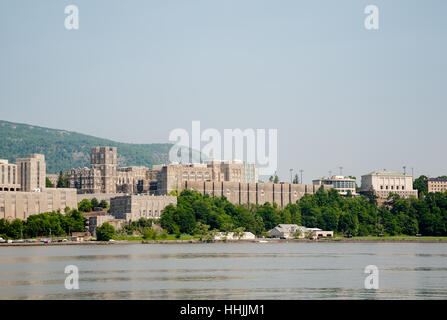 Une vue de l'Académie militaire de West Point et de la rivière Hudson. Banque D'Images