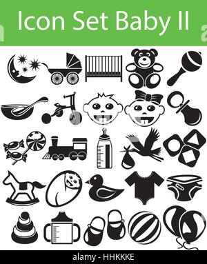 Icon Set Baby II avec 25 icônes pour l'utilisation créative en design graphique Illustration de Vecteur