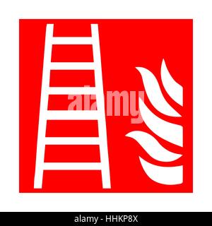 Icônes d'urgence incendie vecteur. Des signes d'évacuations. Escalier d'incendie. Illustration de Vecteur