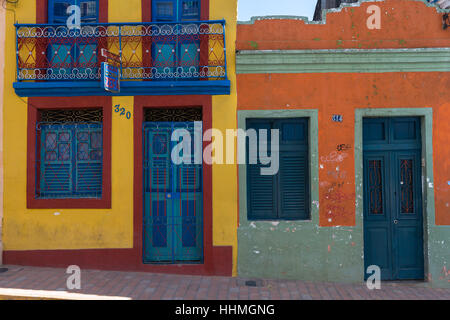 Mur de la maison colorée, Olinda, site du patrimoine mondial de l'UNESCO, de l'état de Pernambuco, Brésil, Amérique du Sud Banque D'Images