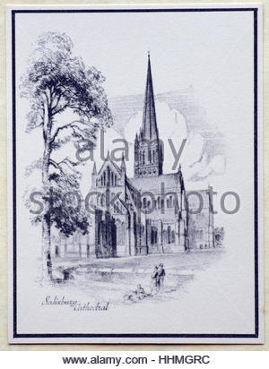 La cathédrale de Salisbury, Angleterre 1938 Banque D'Images