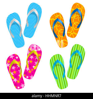 Flip flop. Illustration sur fond blanc Banque D'Images