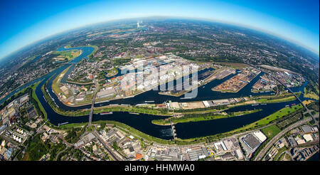 Duisport, port intérieur, du Rhin, de la Ruhr, Duisburg, Rhénanie du Nord-Westphalie, Allemagne Banque D'Images