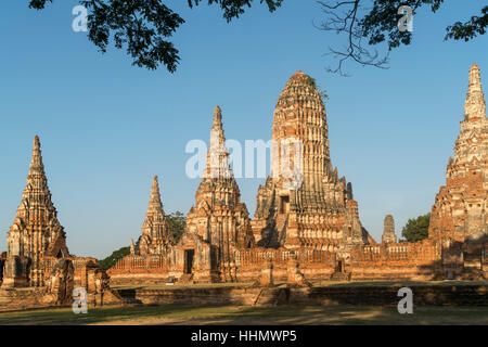 Temple Bouddhique Wat Chaiwatthanaram, complexes, Parc historique d'Ayutthaya, Thaïlande Banque D'Images