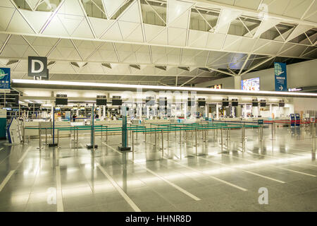 Vide Zone d'enregistrement à l'aéroport international de Chubu Centrair, Aichi, Japon Banque D'Images