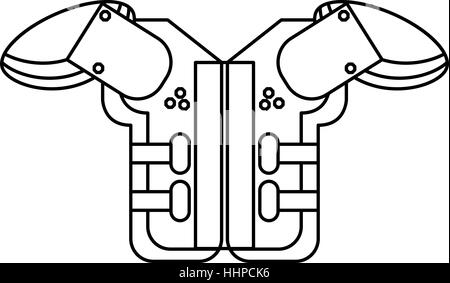 Équipement de football américain d'épaulières contour de protection Illustration de Vecteur