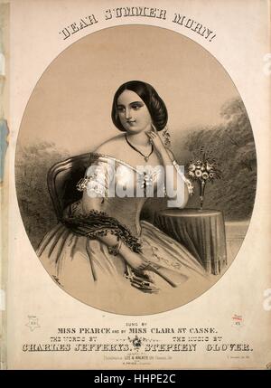 Sheet Music image de couverture de la chanson 'cher été Morn !', avec une œuvre originale lecture notes 'les paroles de Charles Jefferys La Musique par Stephen Glover', United States, 1900. L'éditeur est répertorié comme 'Lee et Walker, 188, rue Chesnut', la forme de composition trophique', 'est l'instrumentation est 'piano et voix", la première ligne se lit 'Comment cet été joyeusement morn, le vent va chanter par', et l'illustration artiste est répertorié comme "T. Sinclair's lith. Phil.'. Banque D'Images