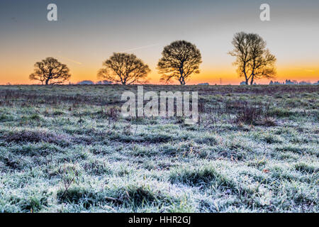 Le vieux St Mellons, Cardiff, Pays de Galles, Royaume-Uni. 20 janvier 2017. Le vieux St Mellons, Cardiff se réveilla au gel ce matin, 20 janvier 2017. Crédit : Chris Stevenson/Alamy Live News Banque D'Images