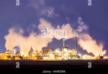 Près de l'usine chimique du dioxyde de titane Teesmouth Réserve Naturelle. Œuvres Greatham Tees rd. Hartlepool. UK Banque D'Images