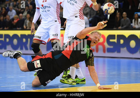 Rouen, France. 20 Jan, 2017. L'Allemagne Patrick Wiencek en action à la ronde préliminaire du groupe C au Championnat du Monde de Handball à Rouen, France, 20 janvier 2017. Photo : Marijan Murat/dpa/Alamy Live News Banque D'Images