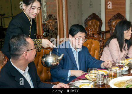 Banquet chinois, Wuzhong, province de Ningxia, Chine Banque D'Images