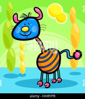 Animal, fantasy, illustration, créature, personnage, dessin animé, coloré, bleu, Banque D'Images