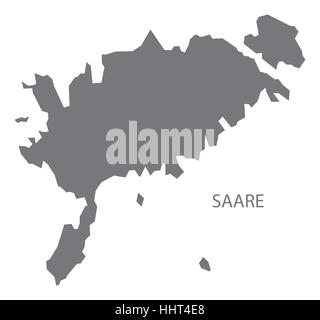 Saare Estonie Map en gris Illustration de Vecteur