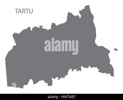 Tartu Estonie Map en gris Illustration de Vecteur