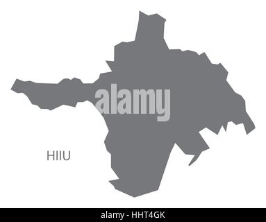 Hiiu Estonie Map en gris Illustration de Vecteur