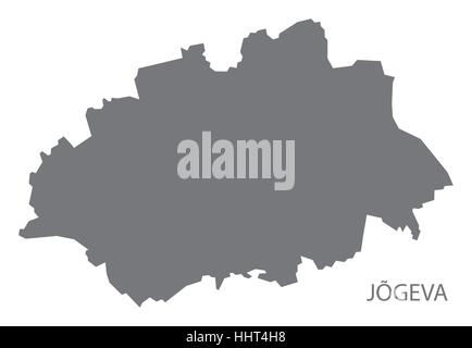 Jogeva Estonie Map en gris Illustration de Vecteur