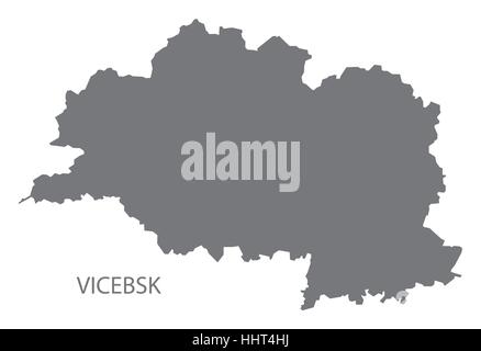 Vicebsk Biélorussie Map en gris Illustration de Vecteur