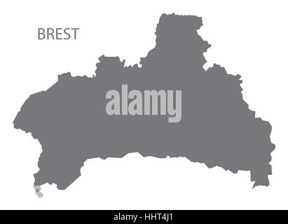 Brest Belarus Map en gris Illustration de Vecteur