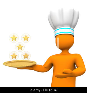 Cinq, boulanger, cuisinier, chef, star, femme, restaurant, nourriture, aliment, comique, personne, Banque D'Images