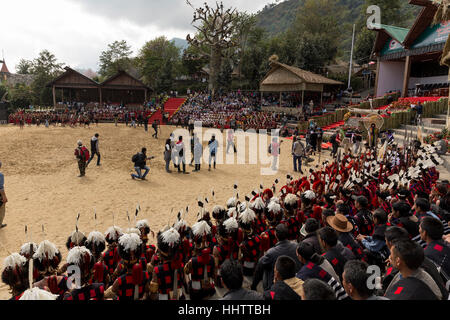 Assister les photographes Festival 2015 Calao, Kisama, village du district de Kohima, Nagaland, Inde. Banque D'Images