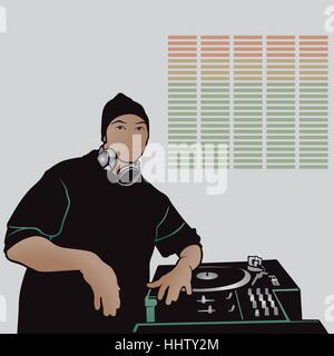 Disc Jockey musique Rap Illustration de Vecteur