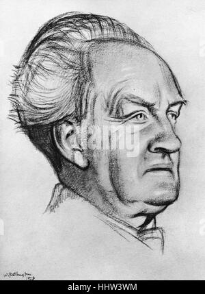 Gerhart Hauptmann 1928 dramaturge allemand -15 novembre 1862 - 6 juin 1946. D'après un dessin de William Rothenstein : 29 Janvier Banque D'Images