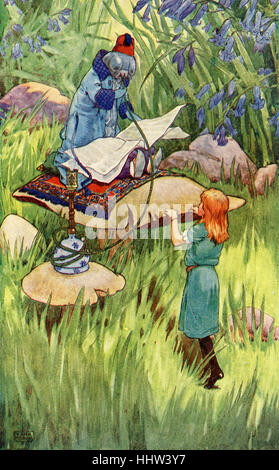 Alice et la chenille, d'Alice au Pays des merveilles, de Lewis Carroll (Charles Lutwidge Dodgson), anglais Banque D'Images