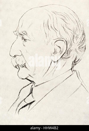 Thomas Hardy, portrait. Poète et écrivain français, 1840 - 1928. Dessin de W. Rothenstein, 1916. né le 29 janvier 1872- 1945. Banque D'Images