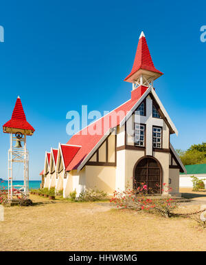 Notre Dame Auxiliatrice église de Cap Malheureux. L'Ile Maurice Banque D'Images