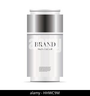 Crème de peau Blanc Modèle de bouteille. Vector Illustration. Illustration de Vecteur