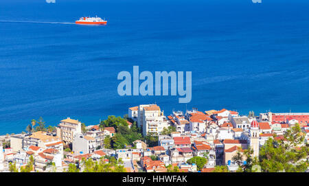 Paysage côtier de Zakynthos, île grecque dans la mer Ionienne Banque D'Images