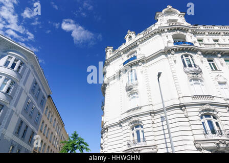 Wien, Vienne : Roßauer Lände, maisons à 09, Wien, Autriche. Banque D'Images