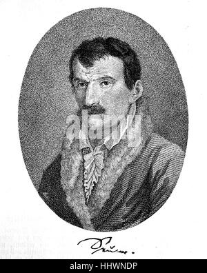 Johann Gottfried Seume, 29 janvier 1763 - 13 juin 1810, était un auteur allemand, image historique ou illustration, publié 1890, l'amélioration numérique Banque D'Images