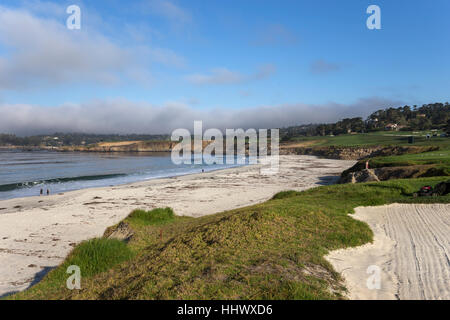 Une vue de Pebble Beach Golf Course, Monterey, Californie, États-Unis Banque D'Images