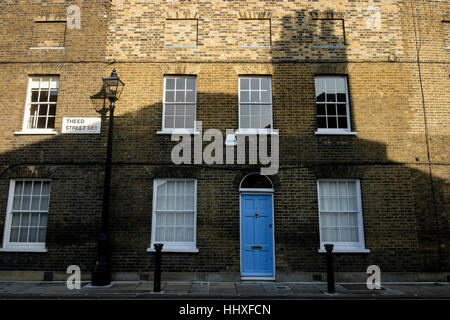 Terrasse Victorienne le logement, Theed Street, Londres SE1 Banque D'Images