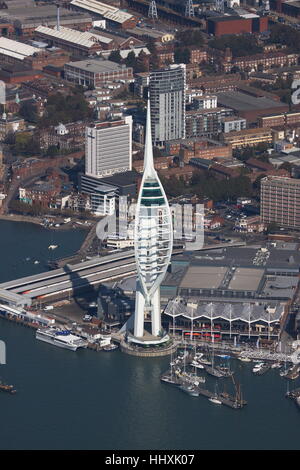 Vue aérienne Tour Spinnaker Portsmouth Hampshire Angleterre Banque D'Images