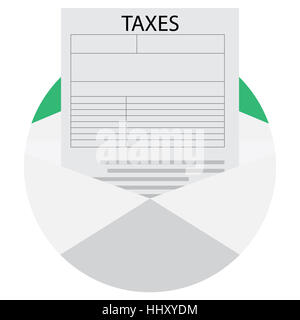 Lettre d'impôt télévision icône vecteur. Sous forme de document d'illustration Banque D'Images